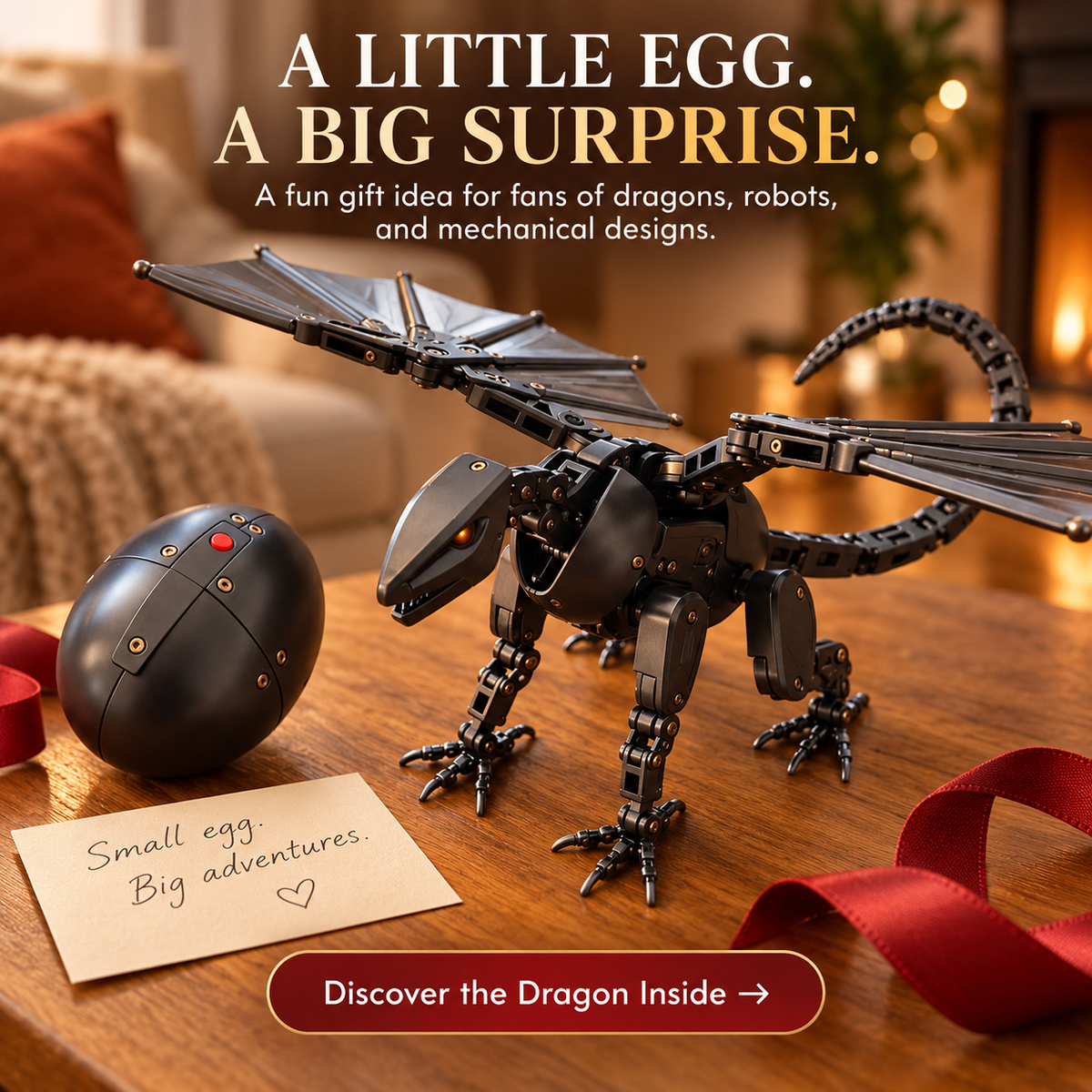 🥚🐉 DragonMorph™ Transforming Dragon Egg – 2-in-1 Mechanical Dragon Toy & Collectible