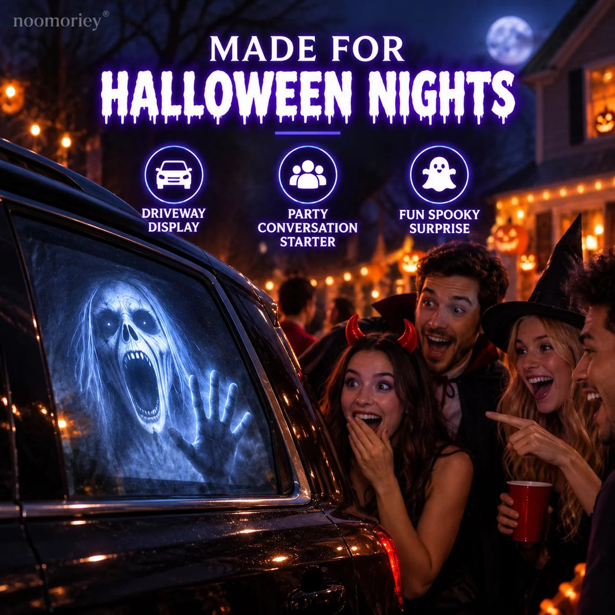 🎃 👻 Haunt Rise Halloween Window Projector-360° Adjustable Stand for Home Decor 🎃