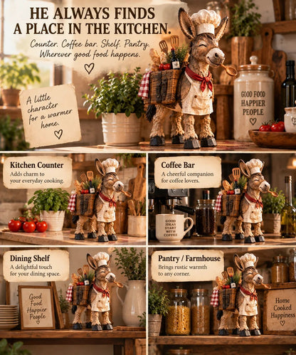 🫏 Donkey Chef Figurine – Rustic Farmhouse Kitchen Decor 🎁