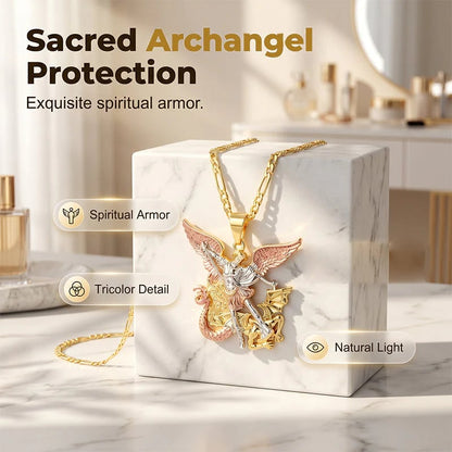 🎁2026 New Arrivals 50% OFF💥✨ Divine Protection Tri-Tone Angel Guardian Pendant Necklace 🕊️