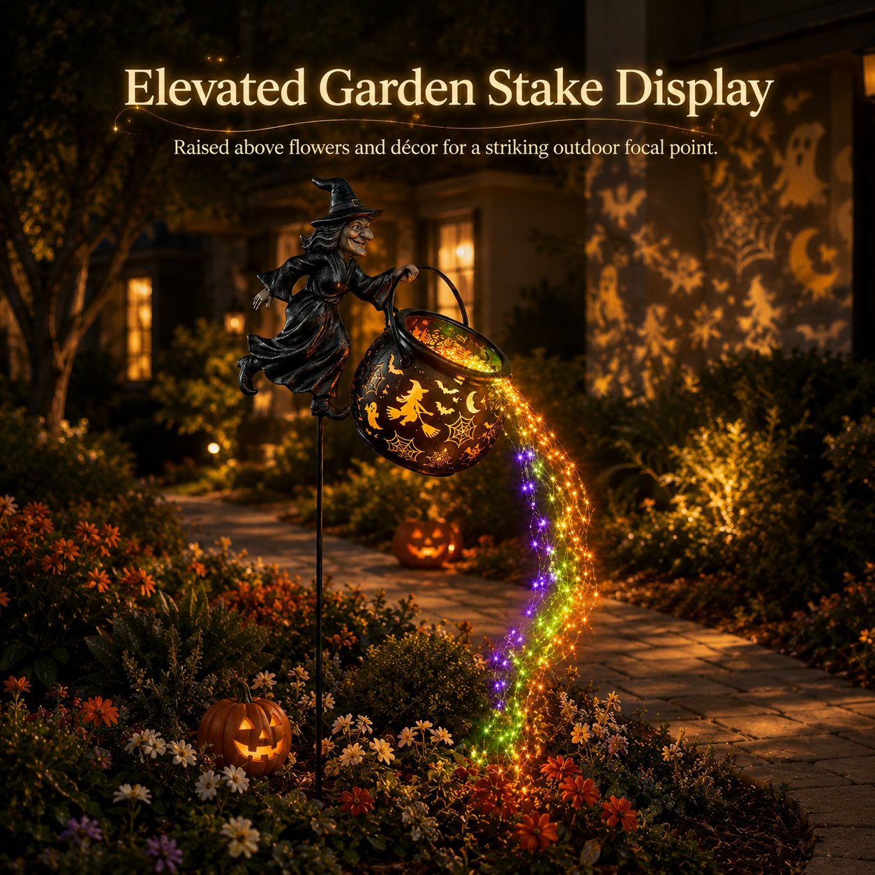 🌟2026 NEW HOT SALE 49% OFF🎃 Halloween Witch Cauldron Cascading Garden Light 🔮