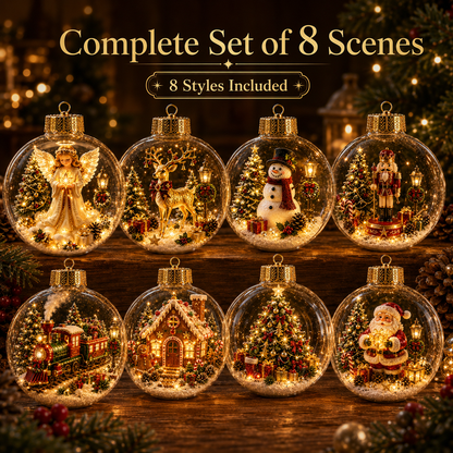 🔥 LIMITED-TIME 50% OFF 🔥 🎄 3D Miniature Christmas Globe Hanging Ornaments – 8 Collectible Scenes ✨