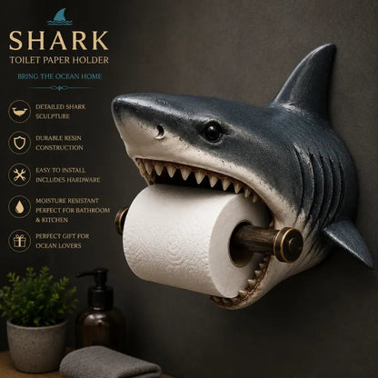 🚚 Buy 2 Get Free Shipping | 🌊 Ocean Guardians 3D Resin Toilet Paper Holder🐢🐙🦈