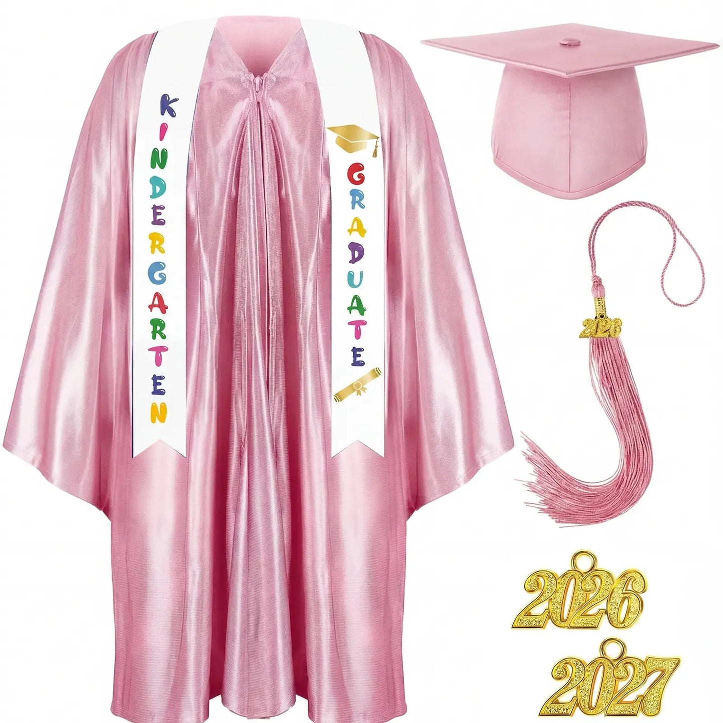 Kindergarten Graduation Outfit Class of 2026 Satin Graduation Cap