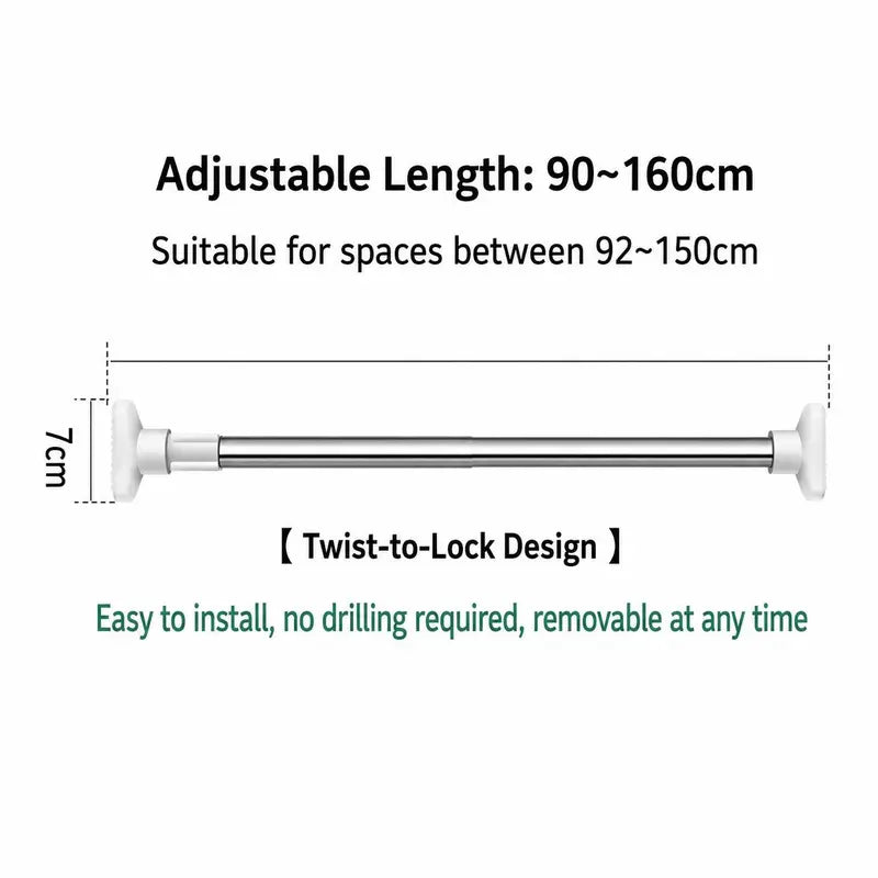 🔥49% OFF TODAY🧺 No-Drill Expandable Closet Rod– No Drilling, Fully Adjustable