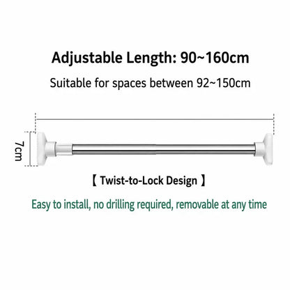 🔥49% OFF TODAY🧺 No-Drill Expandable Closet Rod– No Drilling, Fully Adjustable