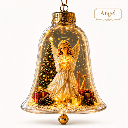 🎄 Christmas Bell Hanging Ornament with Miniature Scene – 3D Storybook Holiday Baubles 🔔