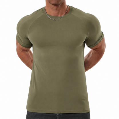 👕 Men Slim-Tapered Raglan T-Shirt Premium Wrinkle-Resistant Breathable Tee ⚡