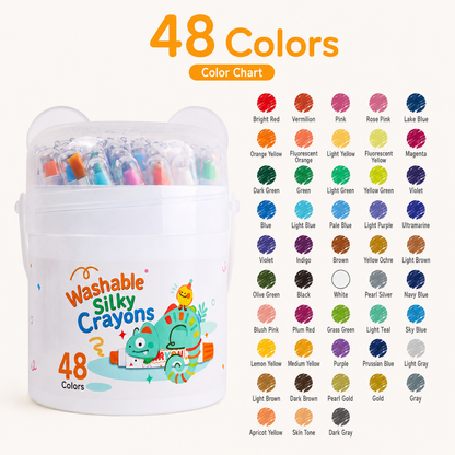 🎨 Washable Twist-Up Silky Crayons for Kids – Mess-Free 3-in-1 Coloring Set