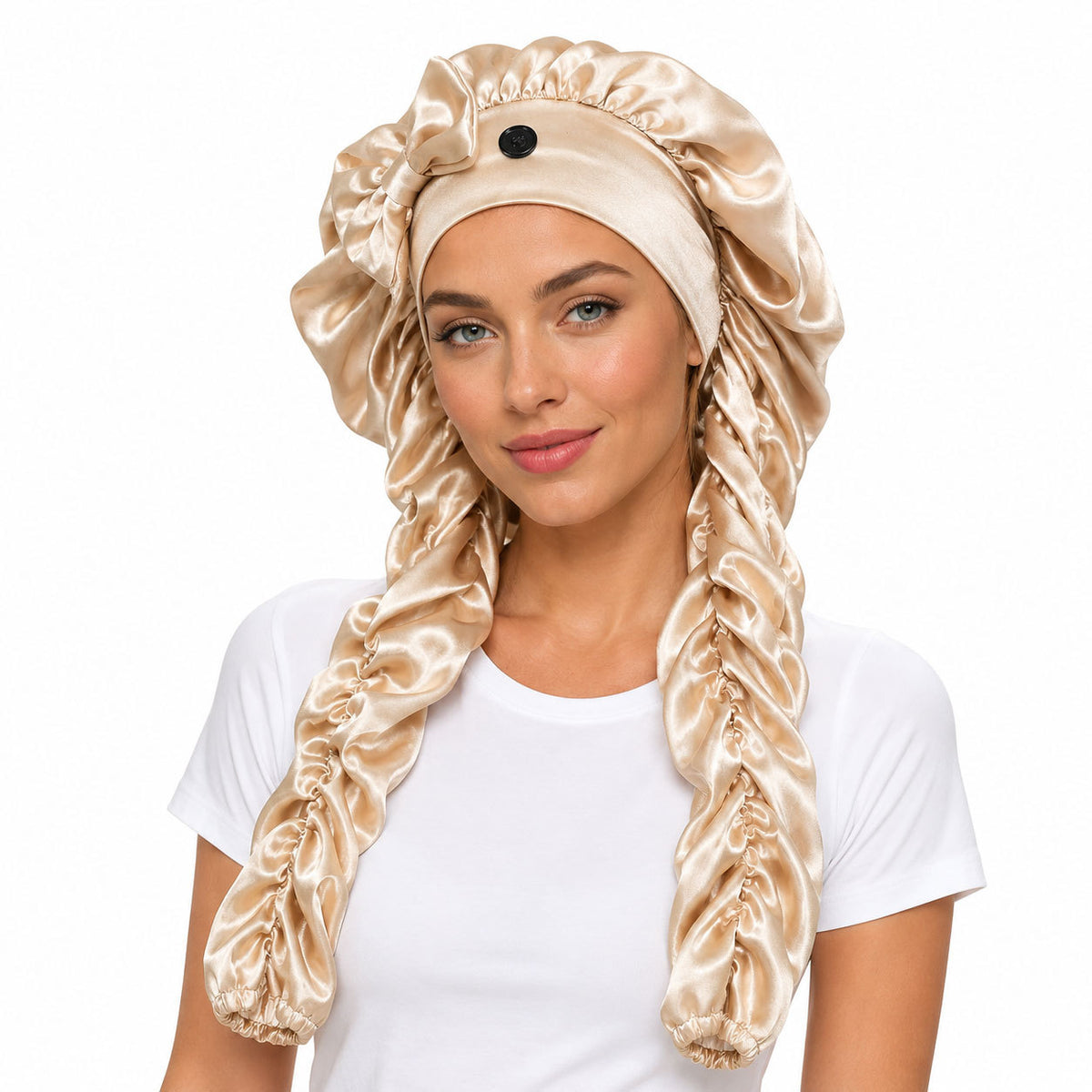 👑 Extra-Long Satin Sleep Bonnet for Braids, Locs & Long Curls – Anti-Frizz Cap ✨