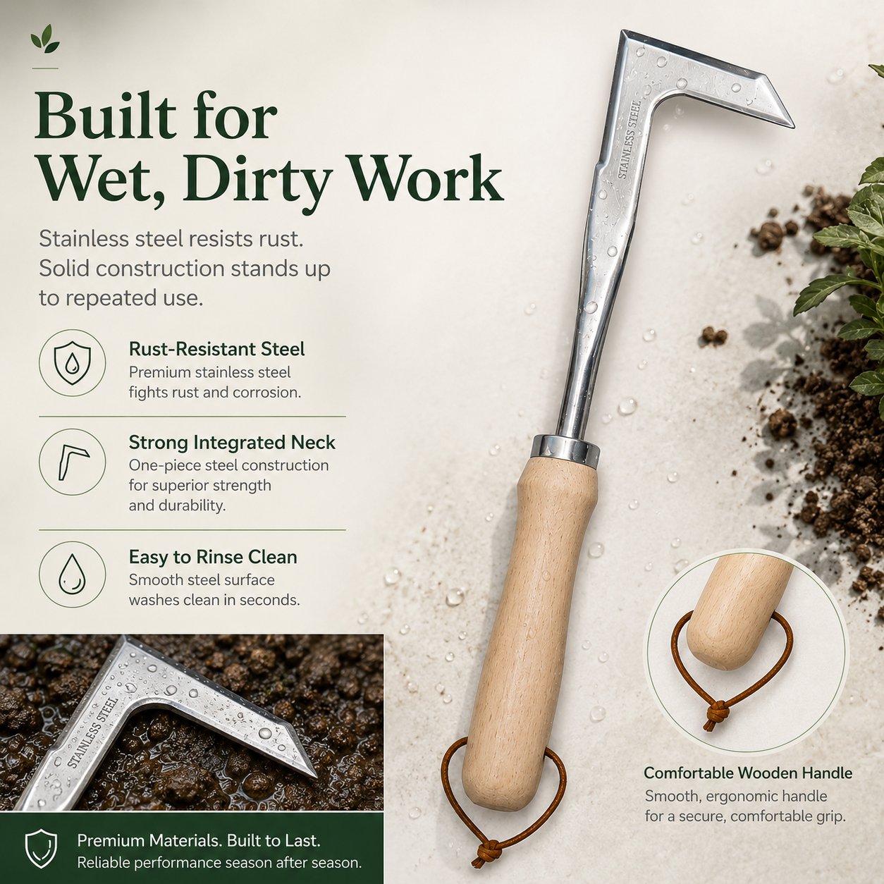 🌱 Crack Weed Remover Tool | Deep Root Puller 🚀 Stainless Steel Garden Weeder