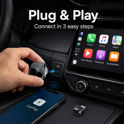 Wired-to-Wireless CarPlay In-Car Connectivity Box Module, Smart Android AutoCarPlay Box