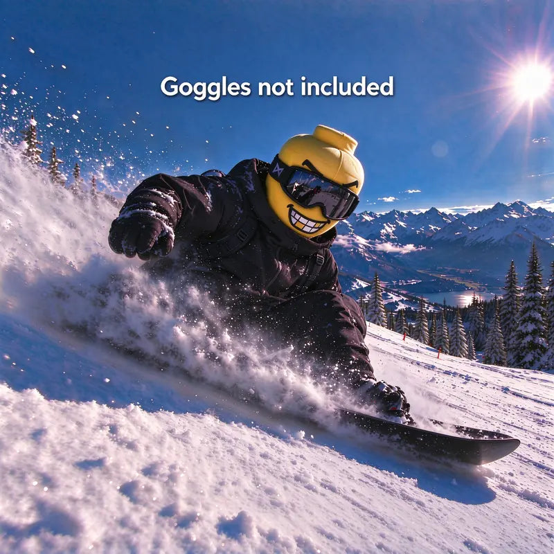 Funny balaclava worn while snowboarding