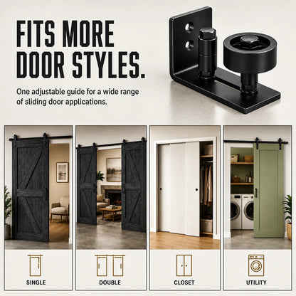 🚪 Adjustable Barn Door Floor Guide – 8-in-1 Steel Sliding Door Bottom Roller