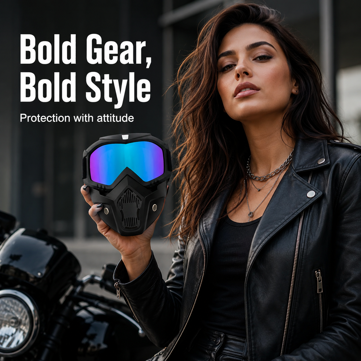 Motorcycle Helmet Riding Goggles: Wind, Dust, and UV Protection; Skull-Patterned Goggles for Full-Face Protection