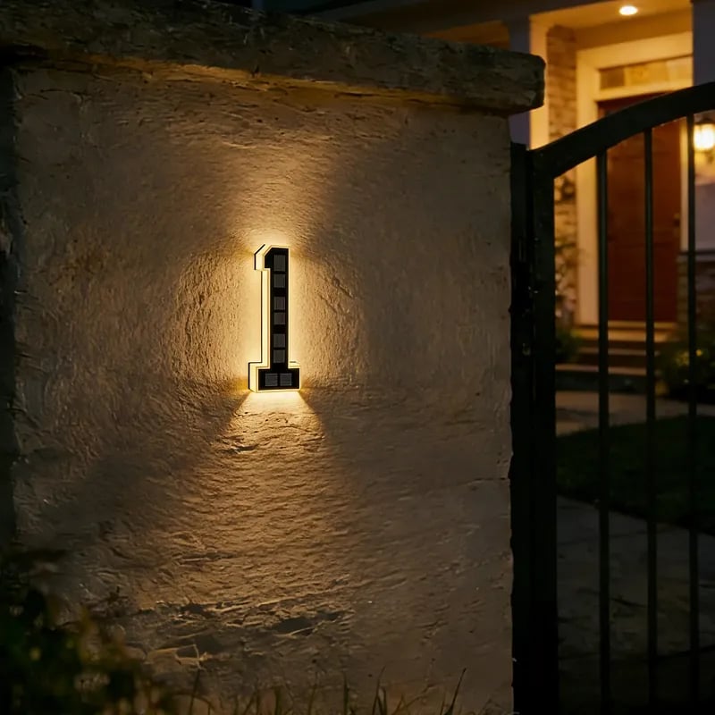 💡 Modern Solar Backlit Illuminated House Numbers | Wireless Dusk-to-Dawn Address Plaque 🏡