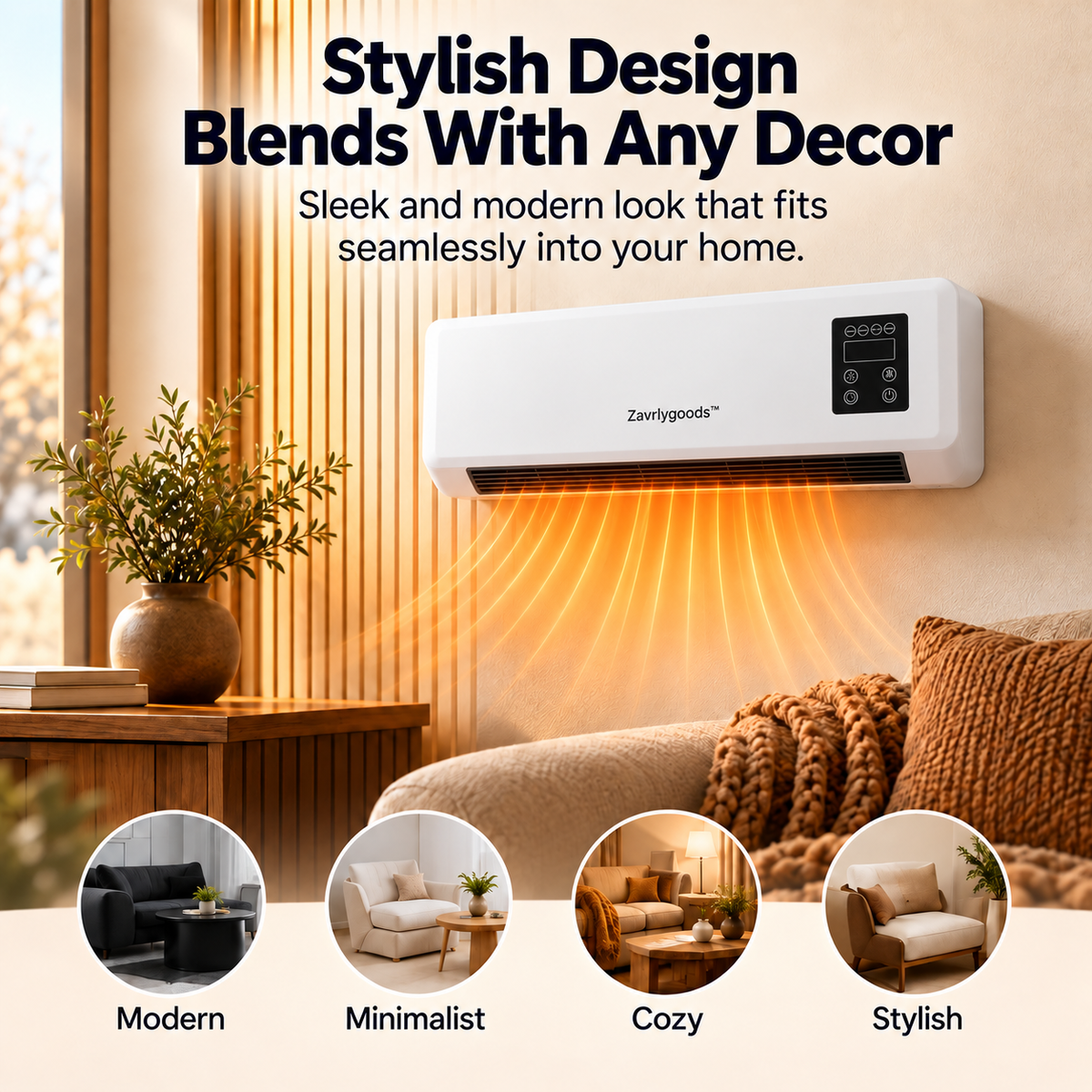 Black Friday Early Bird Deals-Wall-Mounted Space Heater with Thermostat and Remote Control