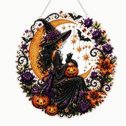 🔮DIY Witch Diamond Painting Suncatcher Ornament 🎃