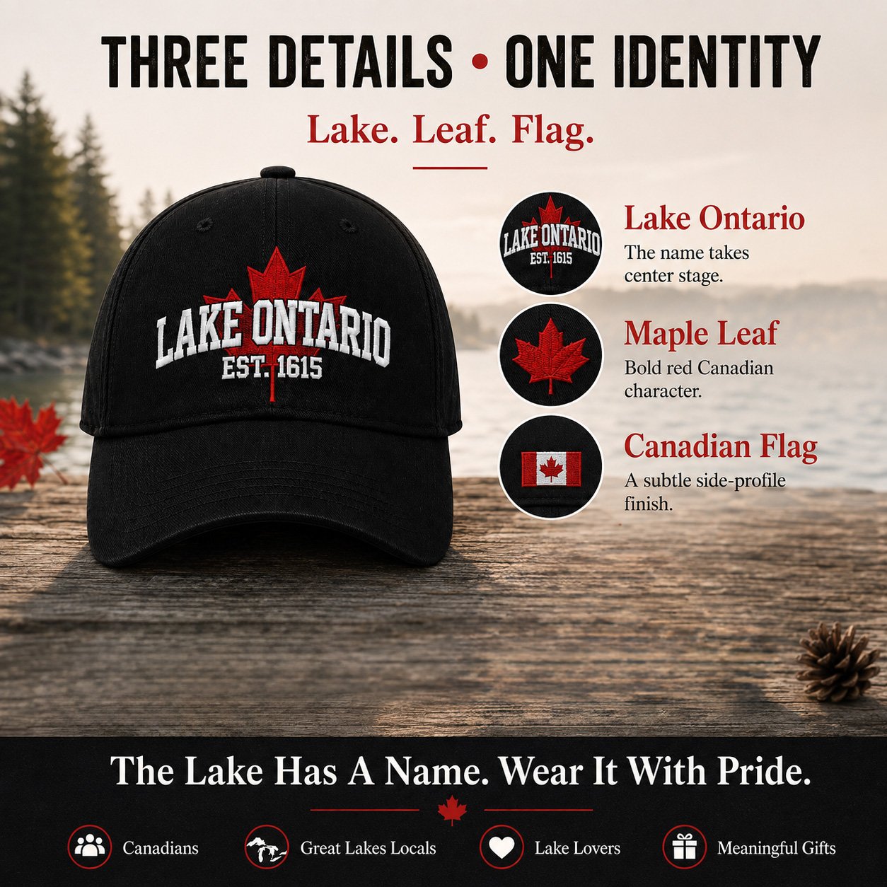 🔥LAST DAY 50% OFF - 🍁Lake Ontario Forever – Heritage Embroidered Cap