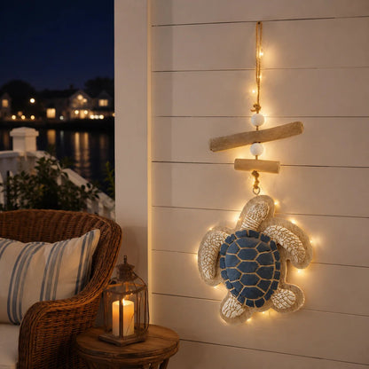 🐢✨ Glowing Sea Turtle Wall Art – Coastal Ocean Decor