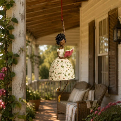 💃 Whimsical Dancing Lady Hanging Ornament – Charming Floral Home Decor 🌸