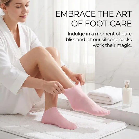 🦶 Reusable Silicone Moisturizing Foot Socks – Soft Heel Care Covers