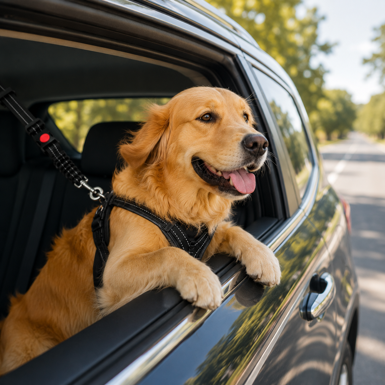 Dog Seat Belt, Upgraded 2-in-1 Pet Dog Car Seat Belt and Headrest Mounting System