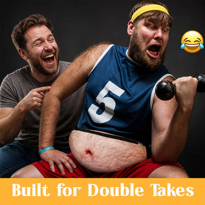 😂 Funny Realistic Big Belly Waist Bag – Novelty Dad Bod Fanny Pack 🎁
