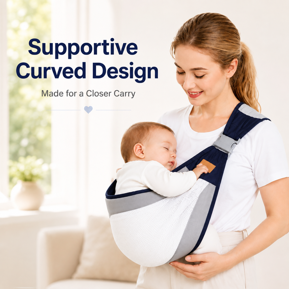 👶 Ergonomic Breathable Baby Sling Carrier with Padded Strap 🌟