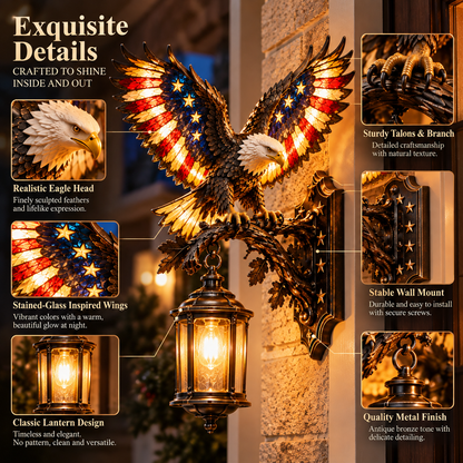 🦅🇺🇸 Freedom Wings – Patriotic Eagle Porch Wall Light