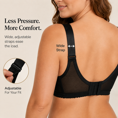 🌸 Full-Coverage Lace Minimizer Bra with Plush Underwire & Smoothing U-Back ✨