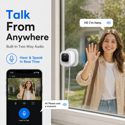 📹 Smart Window-Mounted Security Camera – 3MP Dual-Band WiFi Cam ✨