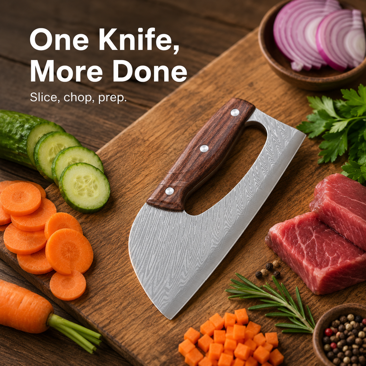 🔪 Heavy-Duty Cleaver Knife for Everyday Prep🔥