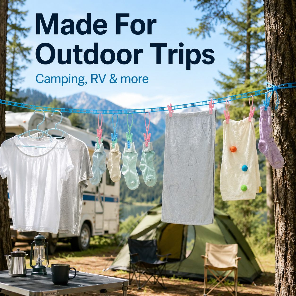 🌬️ Portable Windproof Clothesline – Anti-Slip Drying Rope for Travel, Balcony & Small Spaces