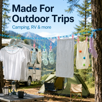 🌬️ Portable Windproof Clothesline – Anti-Slip Drying Rope for Travel, Balcony & Small Spaces