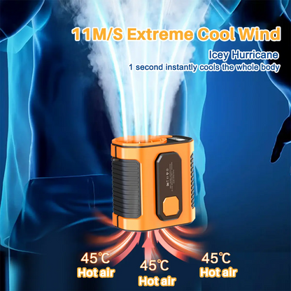 🔥 Rechargeable High-Speed Waist Fan | Power Bank & LED Light