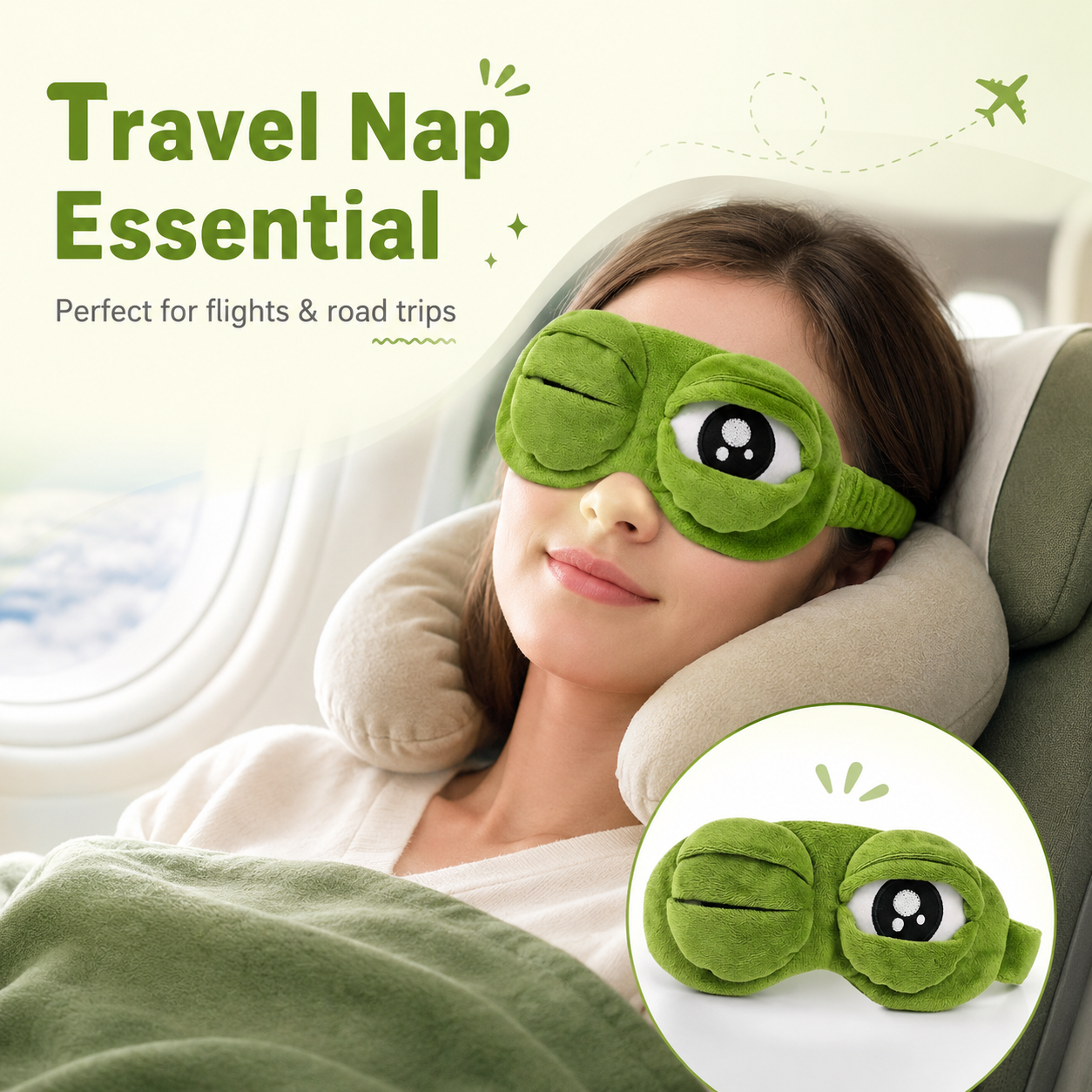 🐸Plush Comfort 3D Sad Frog Sleep Mask