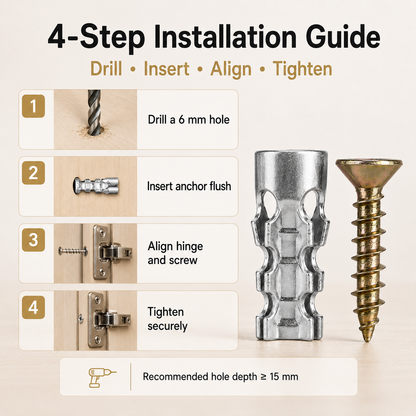 🔩 60Pcs Hinge Repair Kit with Wood Screws 🛠️
