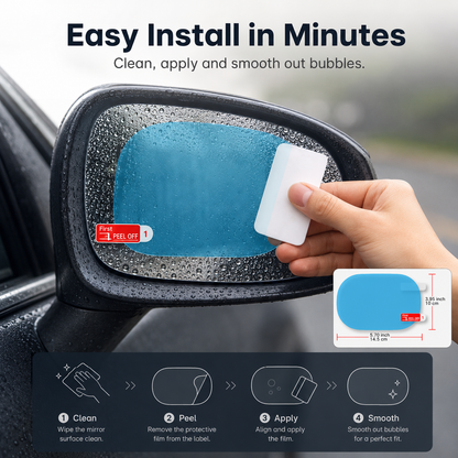 💧 Clear View Mirror Film – Rainproof & Anti-Fog