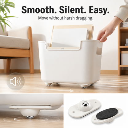 ✨ 360° Stick-On Caster Wheels – Move Boxes, Bins & Small Furniture Effortlessly