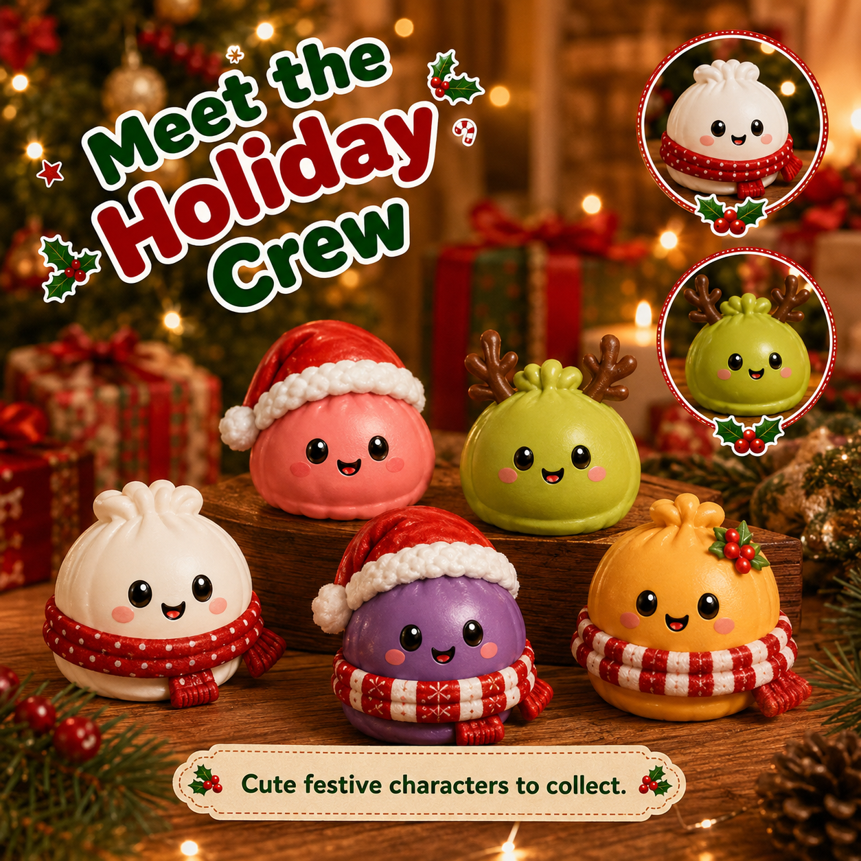 🥟 Christmas Dumpling Squishy Advent Calendar – 24 Days Holiday Toys 🎄