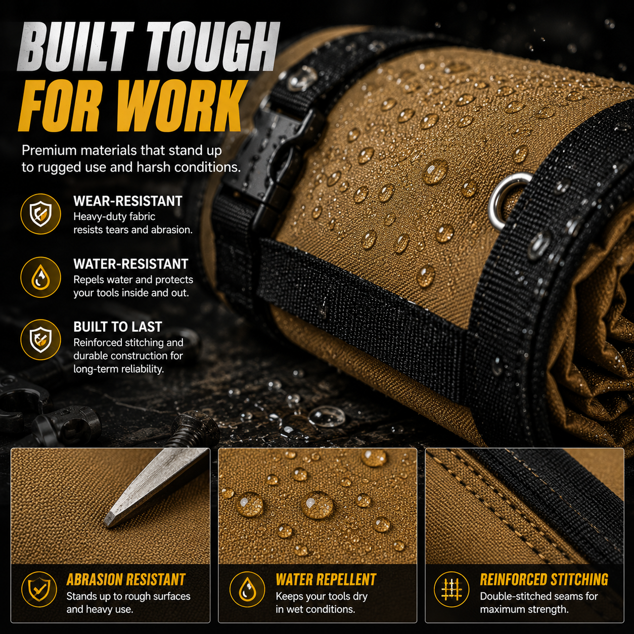 🛠️ Universal Heavy-Duty Roll-Up Tool Bag