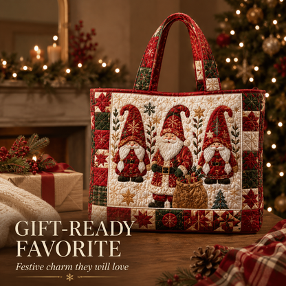 ⚡ LIMITED TIME: 50% OFF 🎄 Quilted Christmas Shoulder Tote Bag – Festive Holiday Shopping Bag 🎁