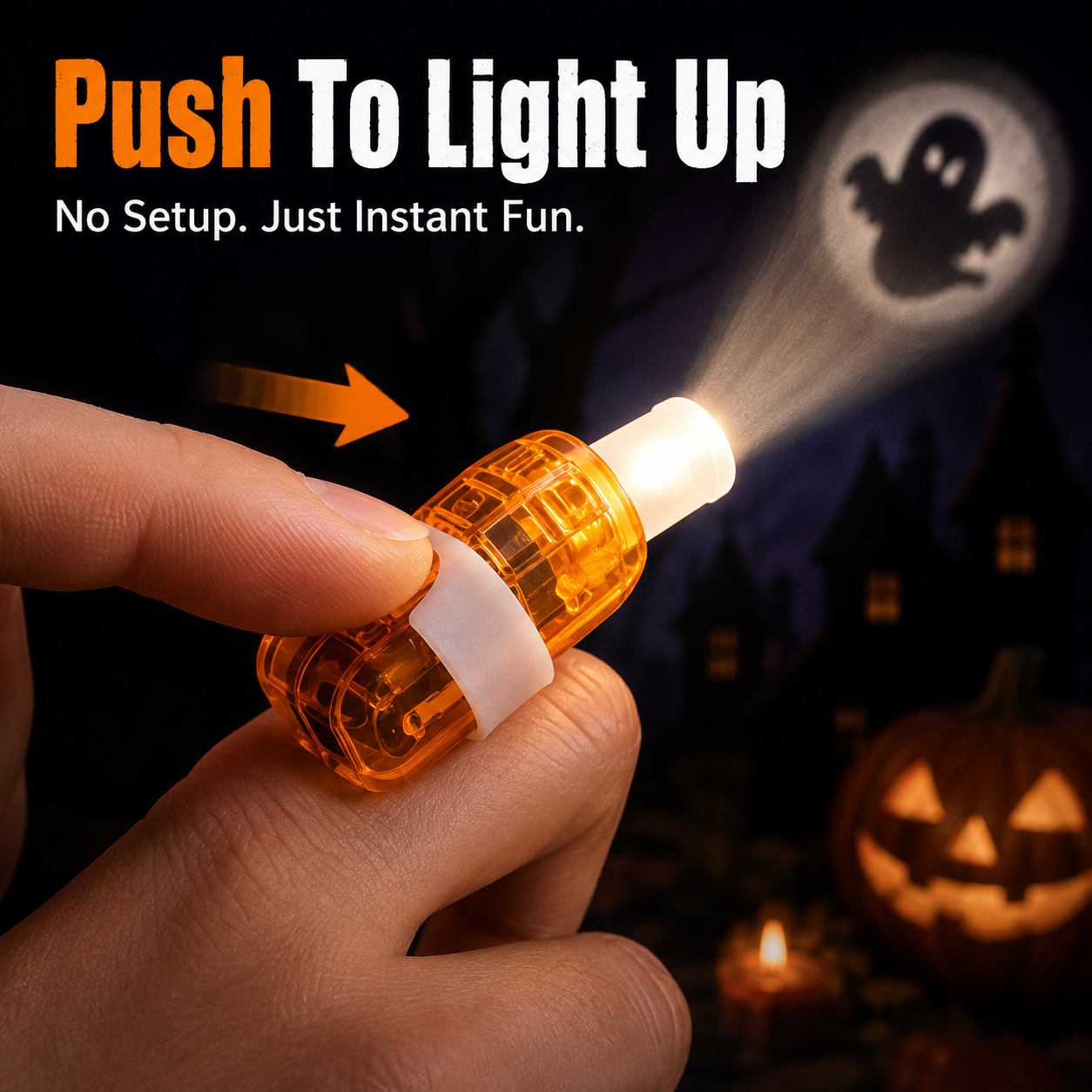 🎃 36-Piece Halloween LED Finger Projection Lights Set for Party Favors 👻