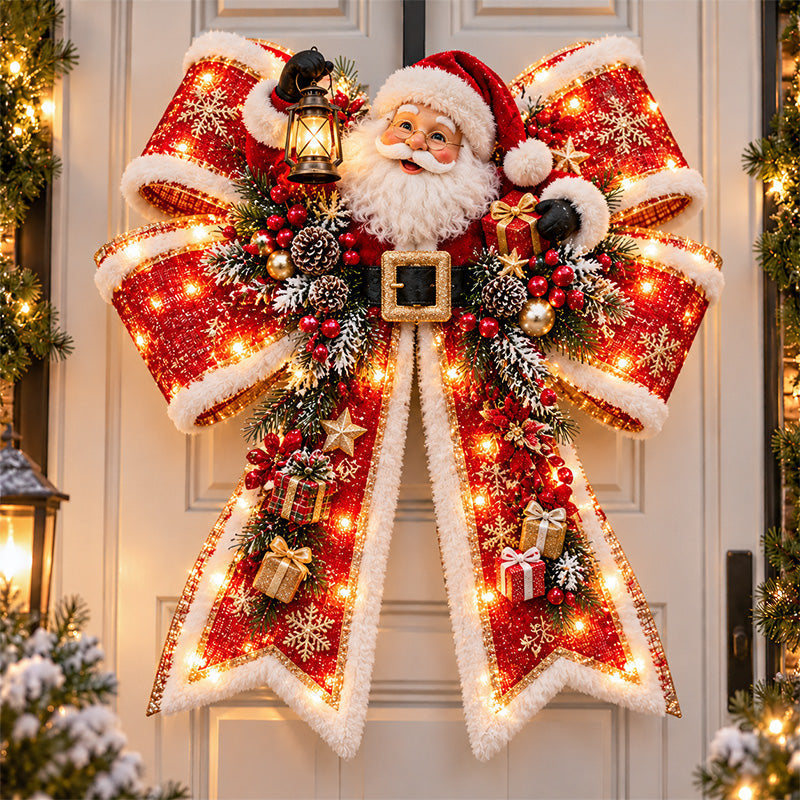 🎀 Last Day 50% OFF🔥Giant Light-Up Christmas Bows – Oversized Festive Door Decor ✨