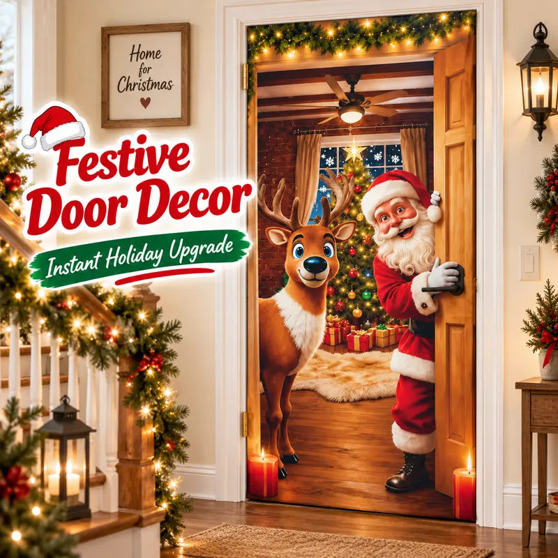 🎄 Magical Christmas Front Door Cover Decoration | Instant Festive Holiday Entrance Banner 🎅