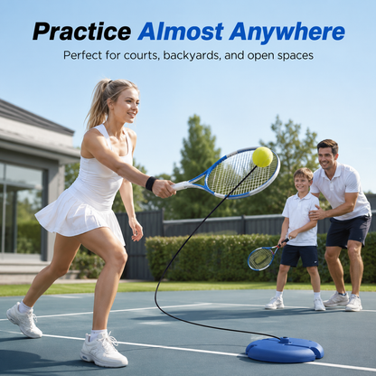 🎾 Solo Tennis Rebound Trainer Practice Baseboard with 4m Elastic Cord ⚡