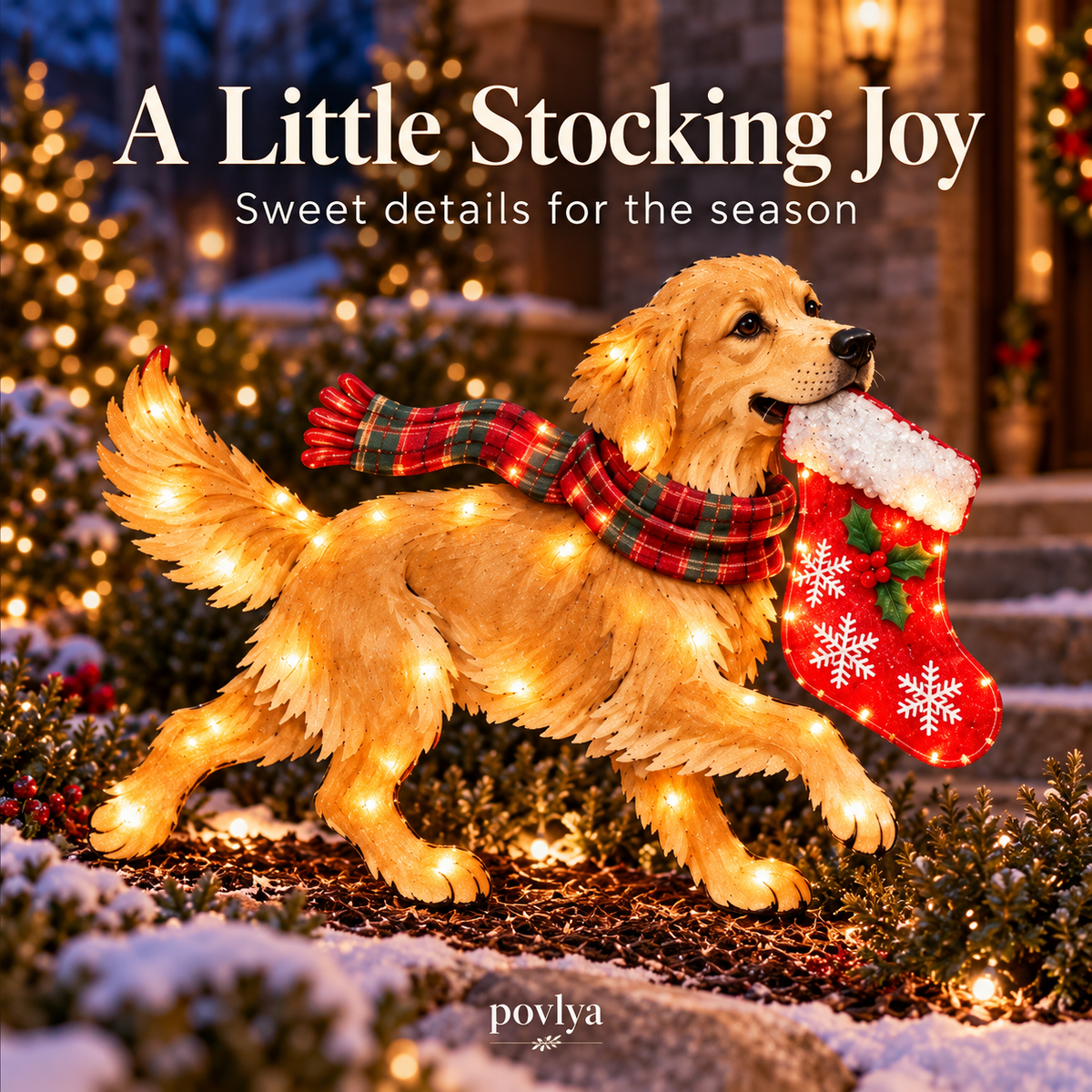 🐕 Light-Up Golden Retriever Christmas Yard Stake 🎄 The Goodest Boy of Christmas!