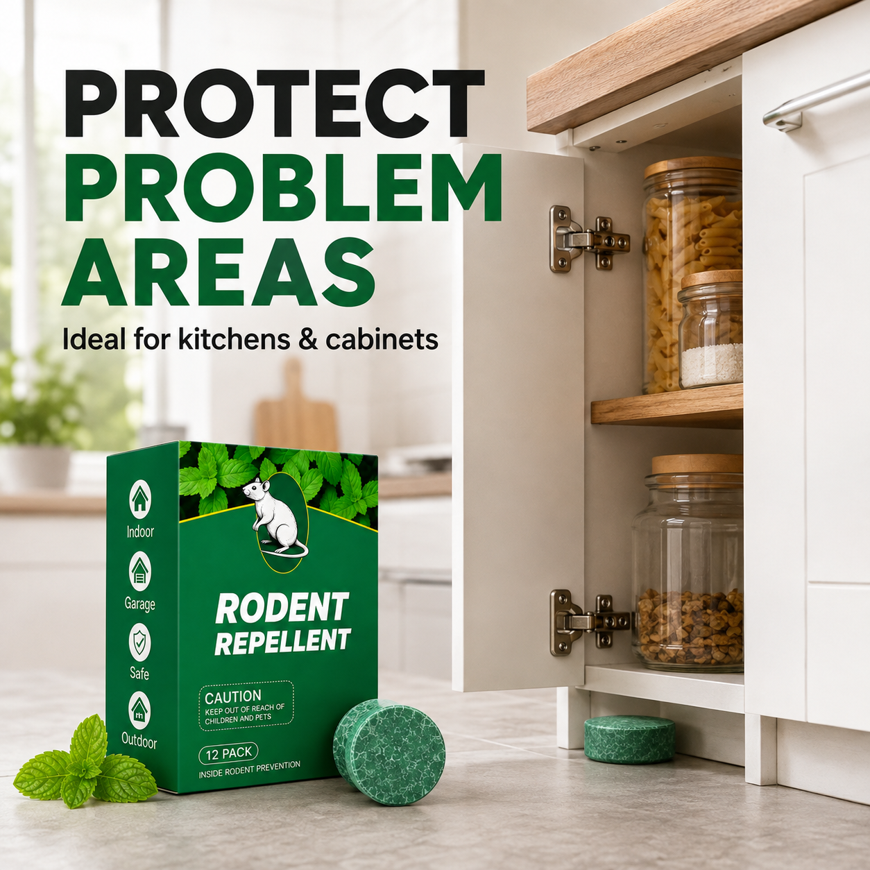 🌱 24-Pack Natural Peppermint Oil Pest & Rodent Repellent Pucks 🐭