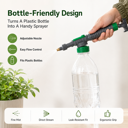 💦 Universal Pressure Bottle-Mount Sprayer Attachment with Brass Nozzle 🌱